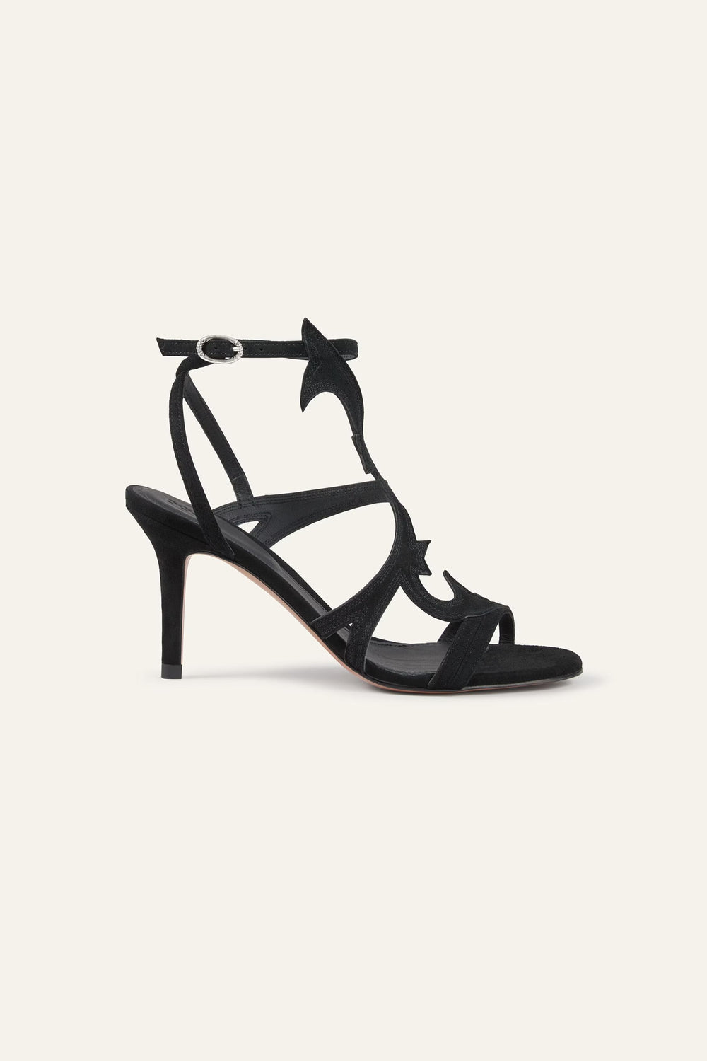 Suede Heeled Sandals Cate Black