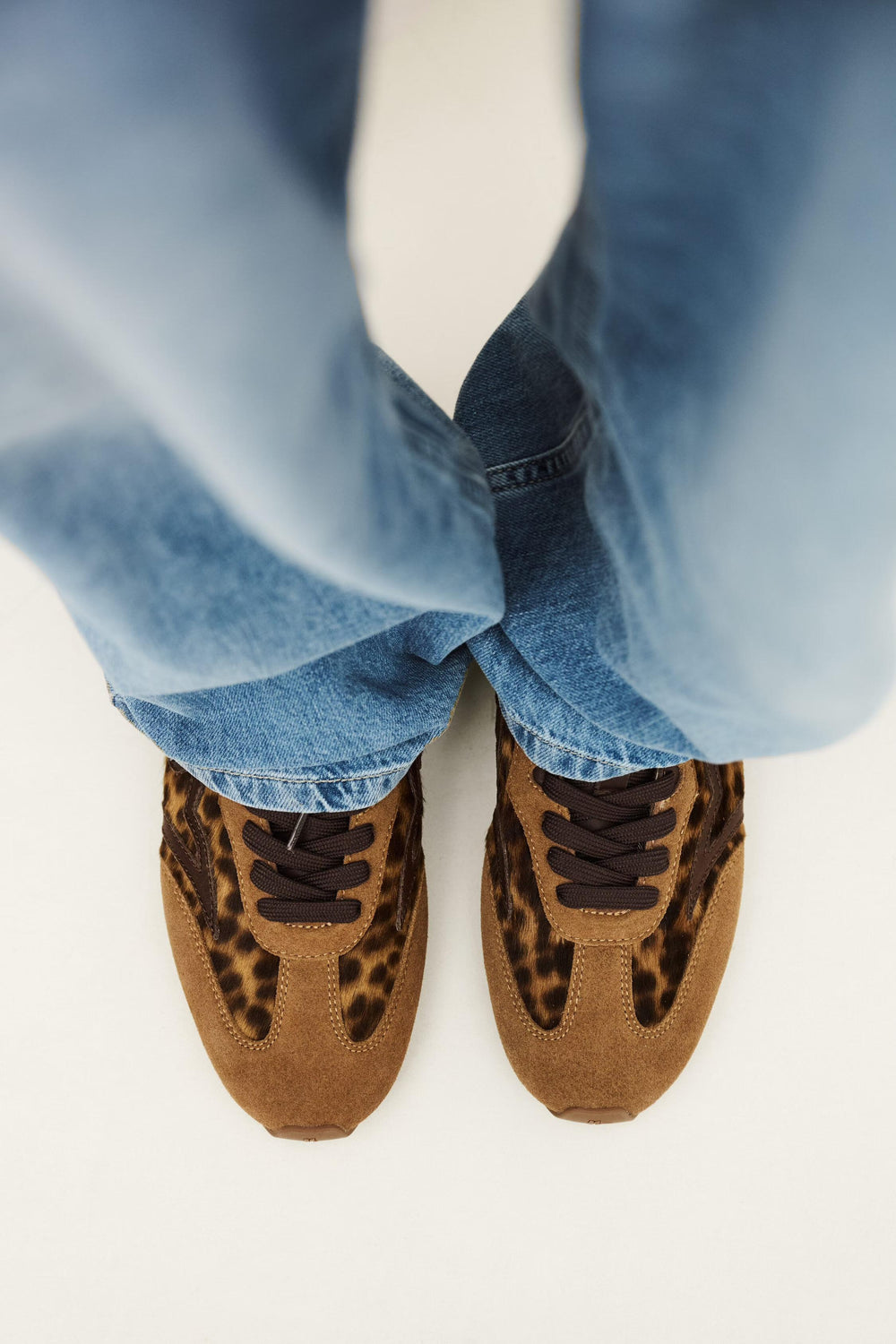 Soft Leather Trainers Celleste Printed