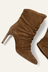 High-Heeled Suede Ankle Boots Colivia Brown
