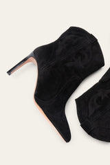 Suede High Heel Ankle Boots Caitlin Black