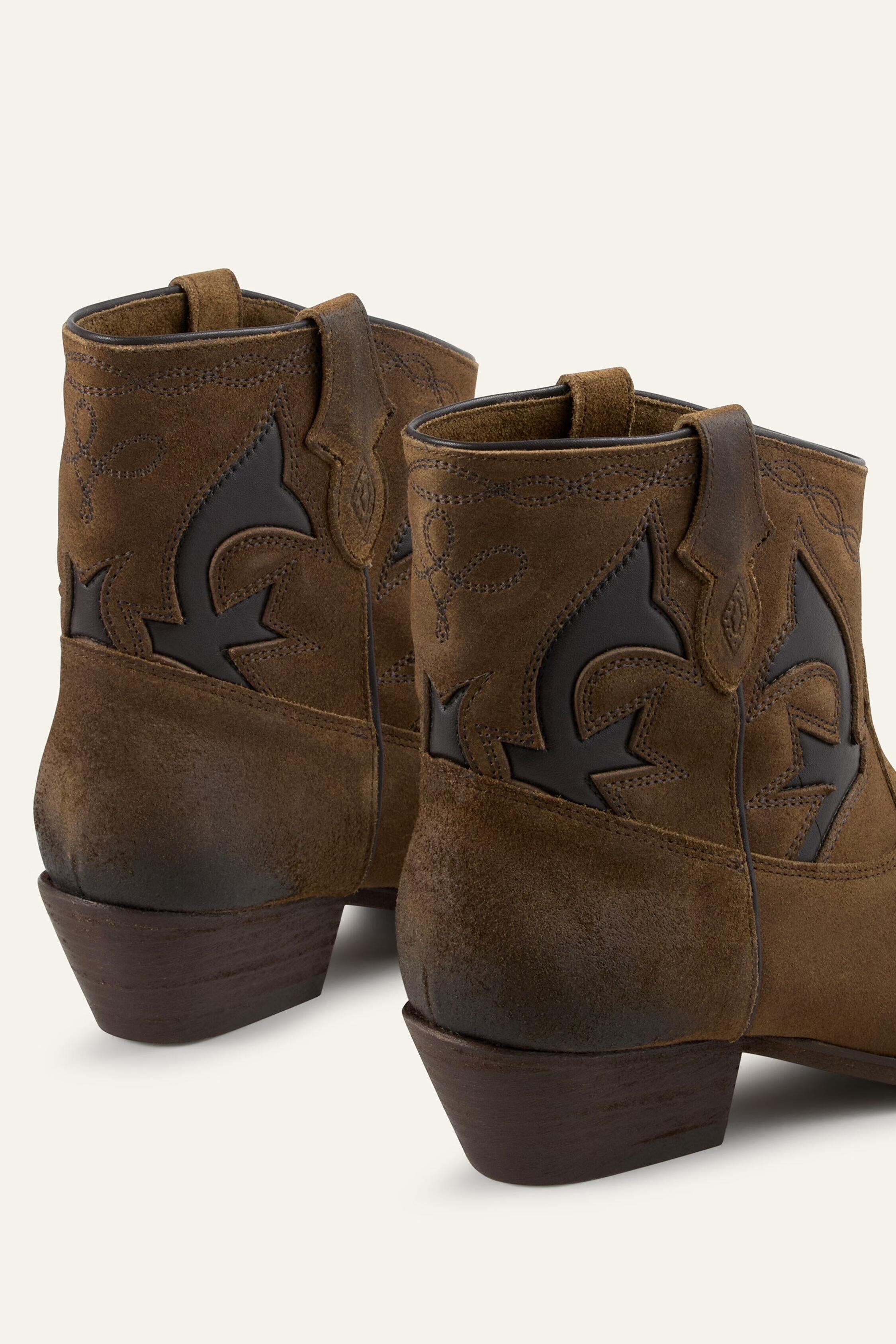 Suede Cowboy Ankle Boots Curtis Brown