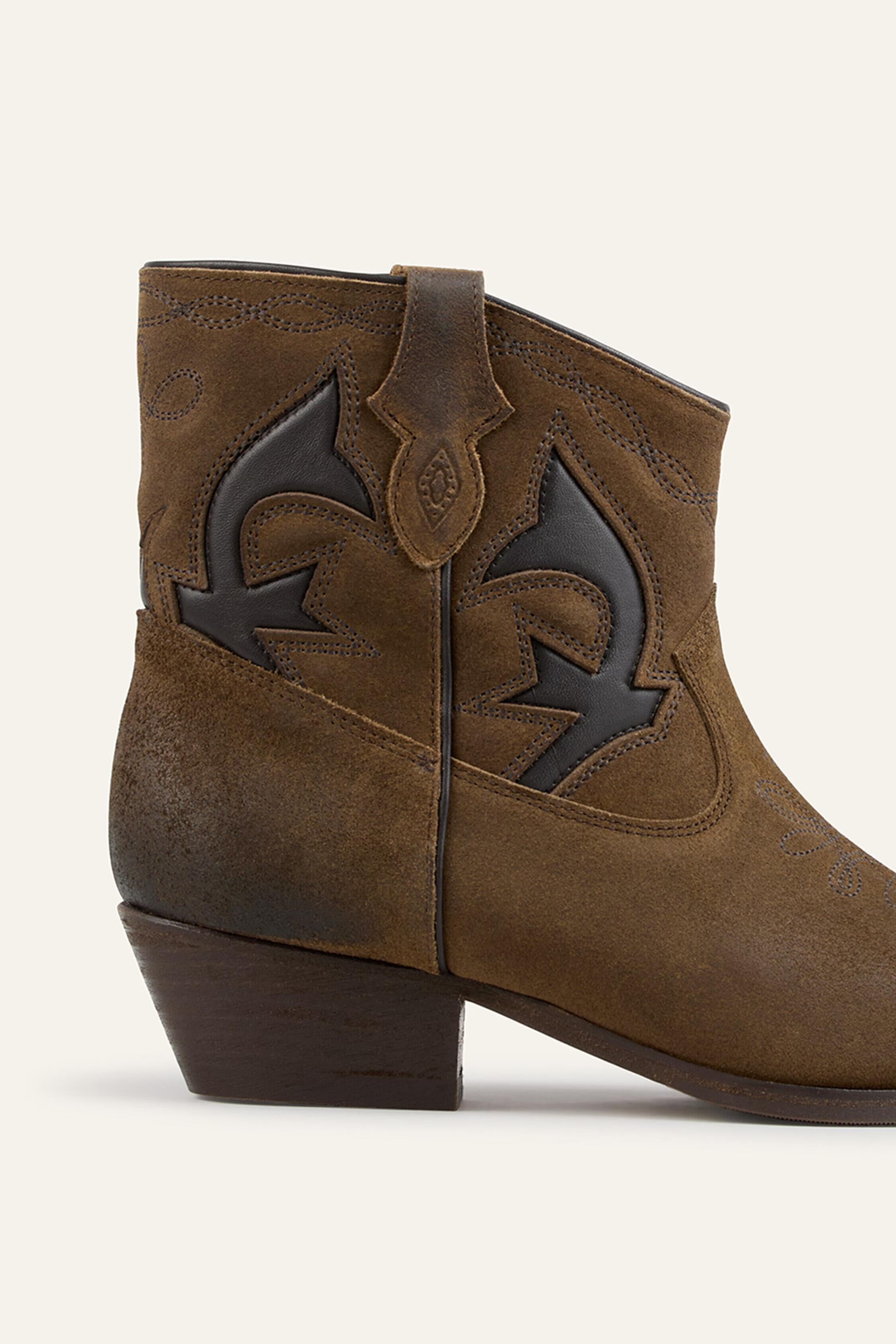 Suede Cowboy Ankle Boots Curtis Brown
