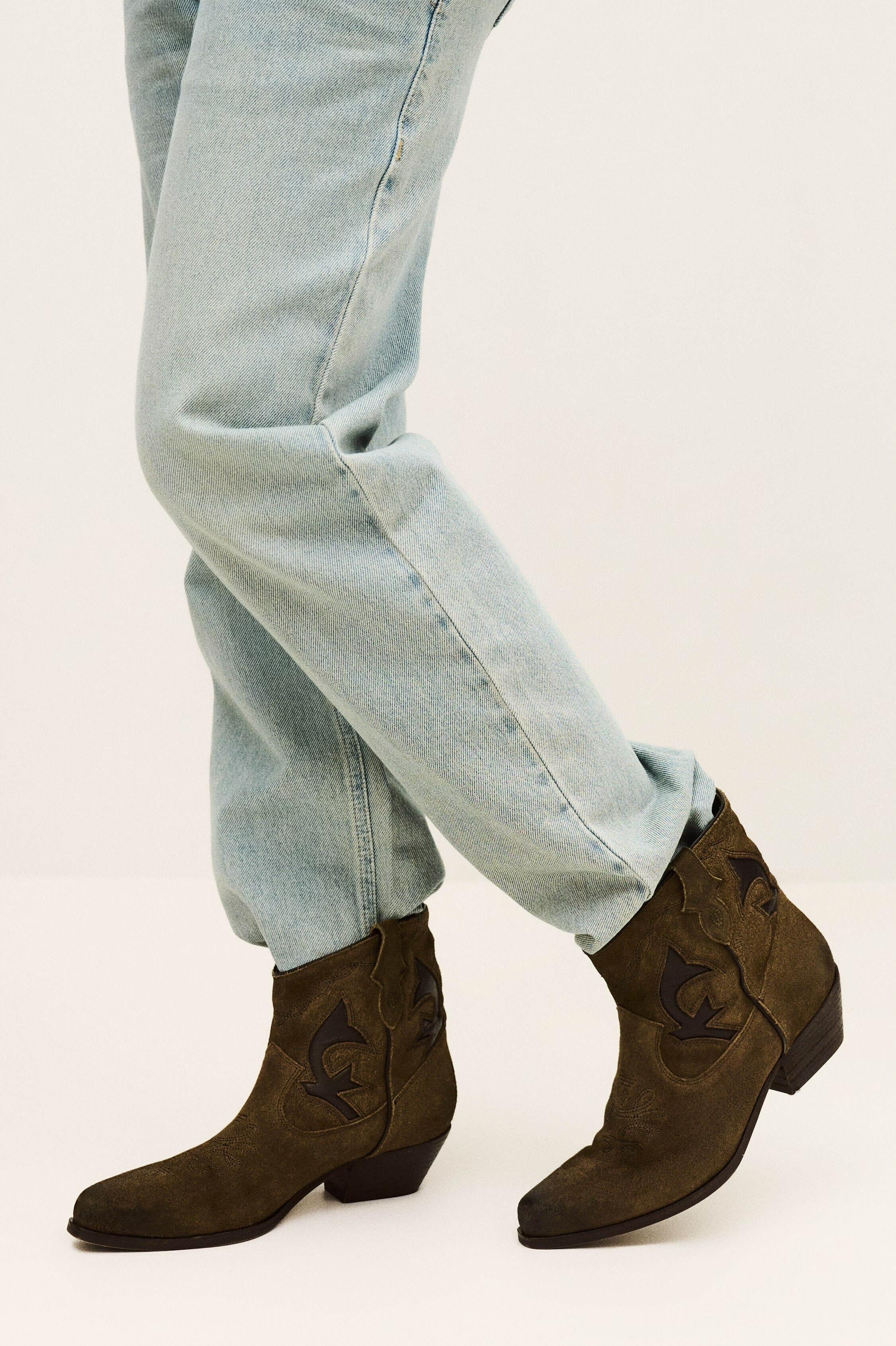 Suede Cowboy Ankle Boots Curtis Brown