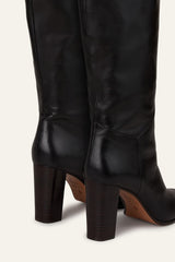 Black Polished Leather Boots Ciry Black