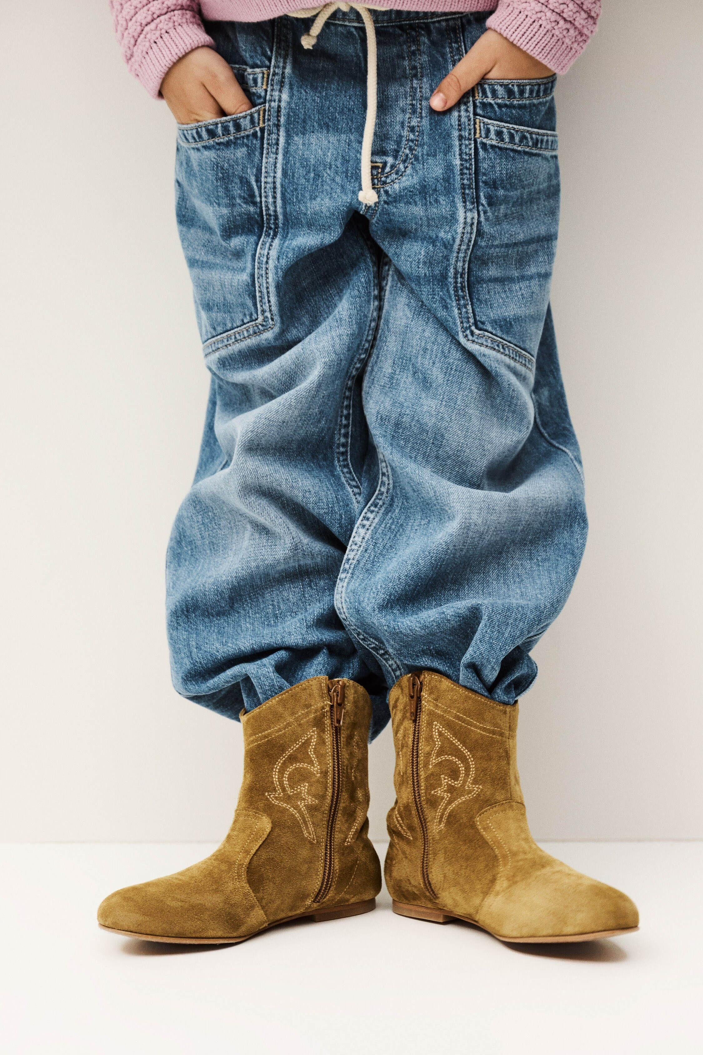 Western-Style Ankle Boots Cara Brown