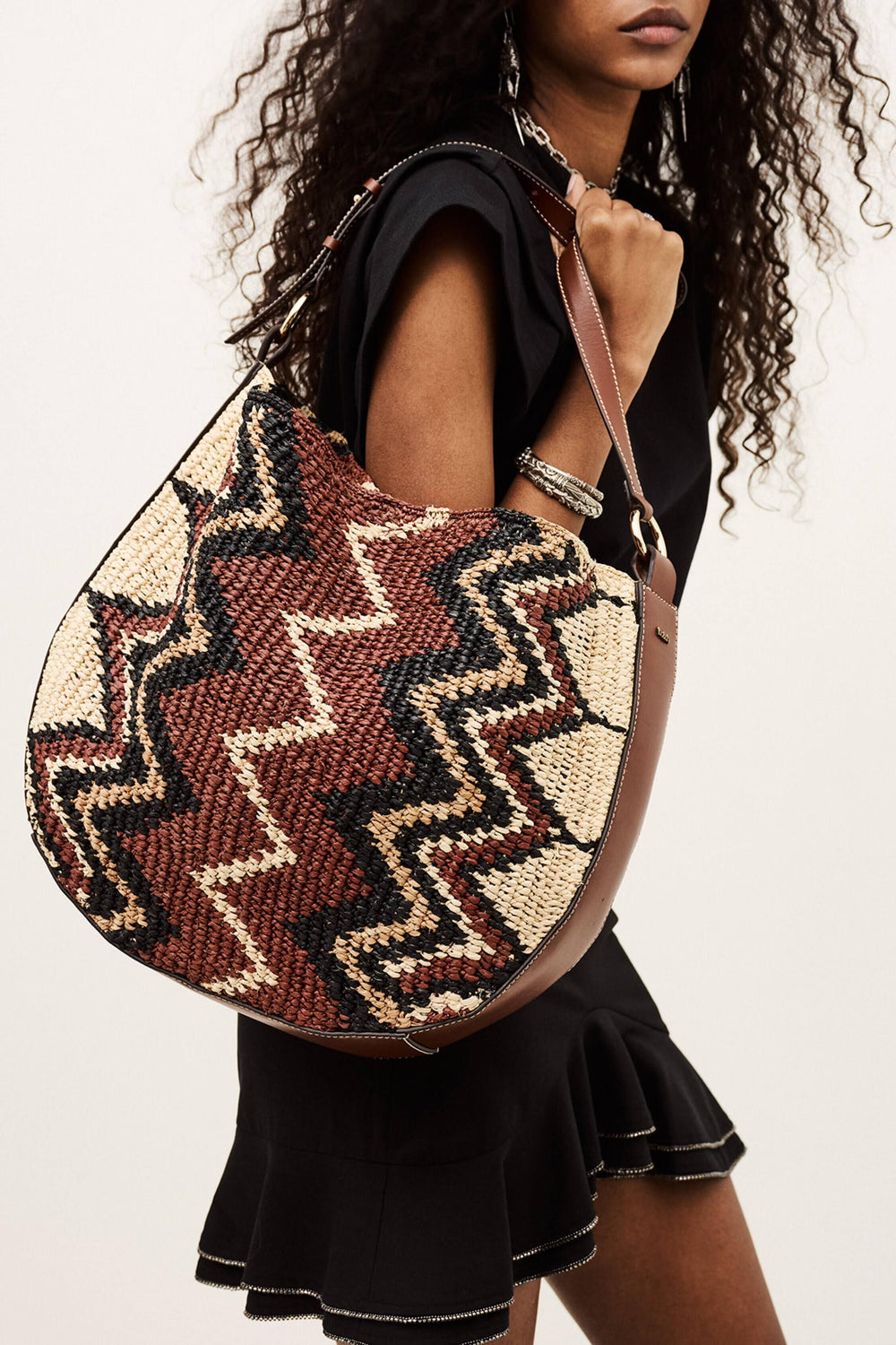 Raffia Hobo Bag Arya Multicolored