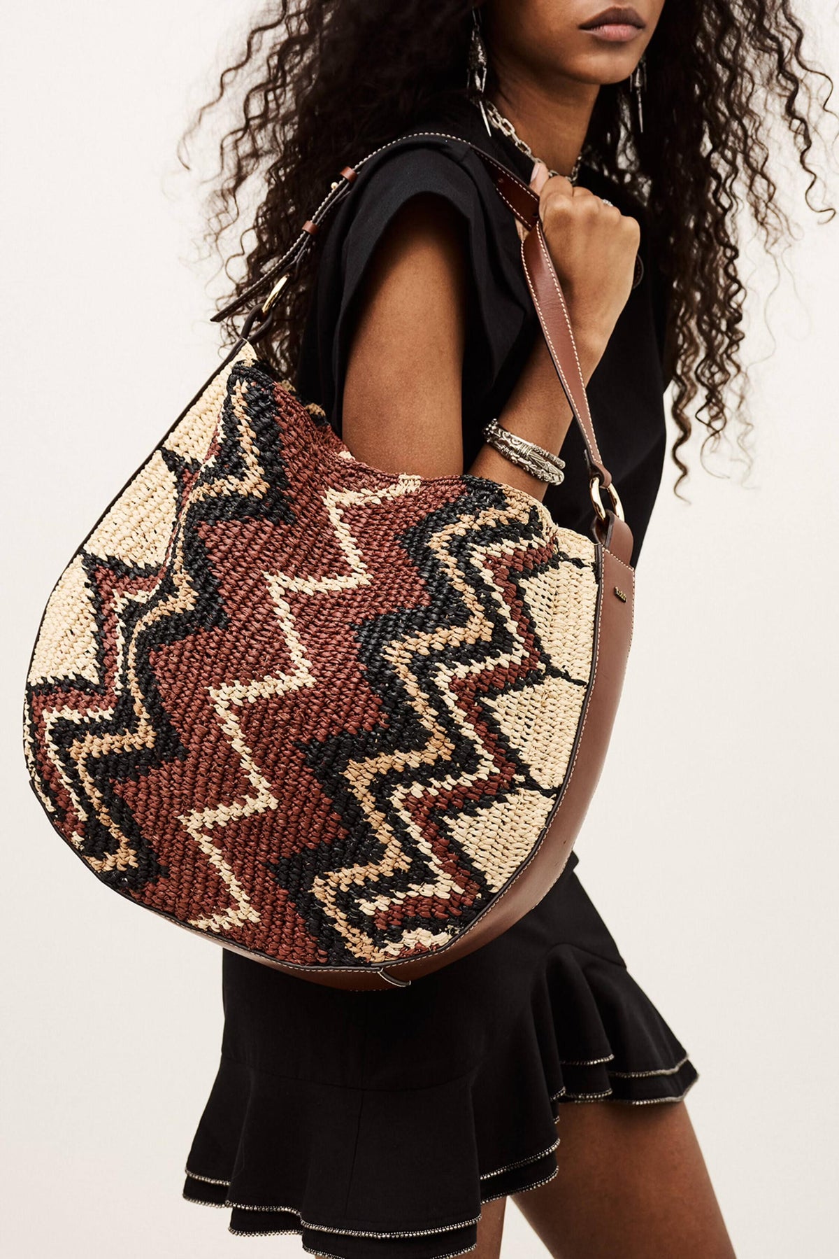 Raffia Hobo Bag Arya Multicolored