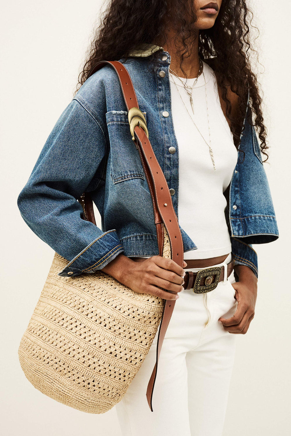Woven Bucket Bag Youyou Brown