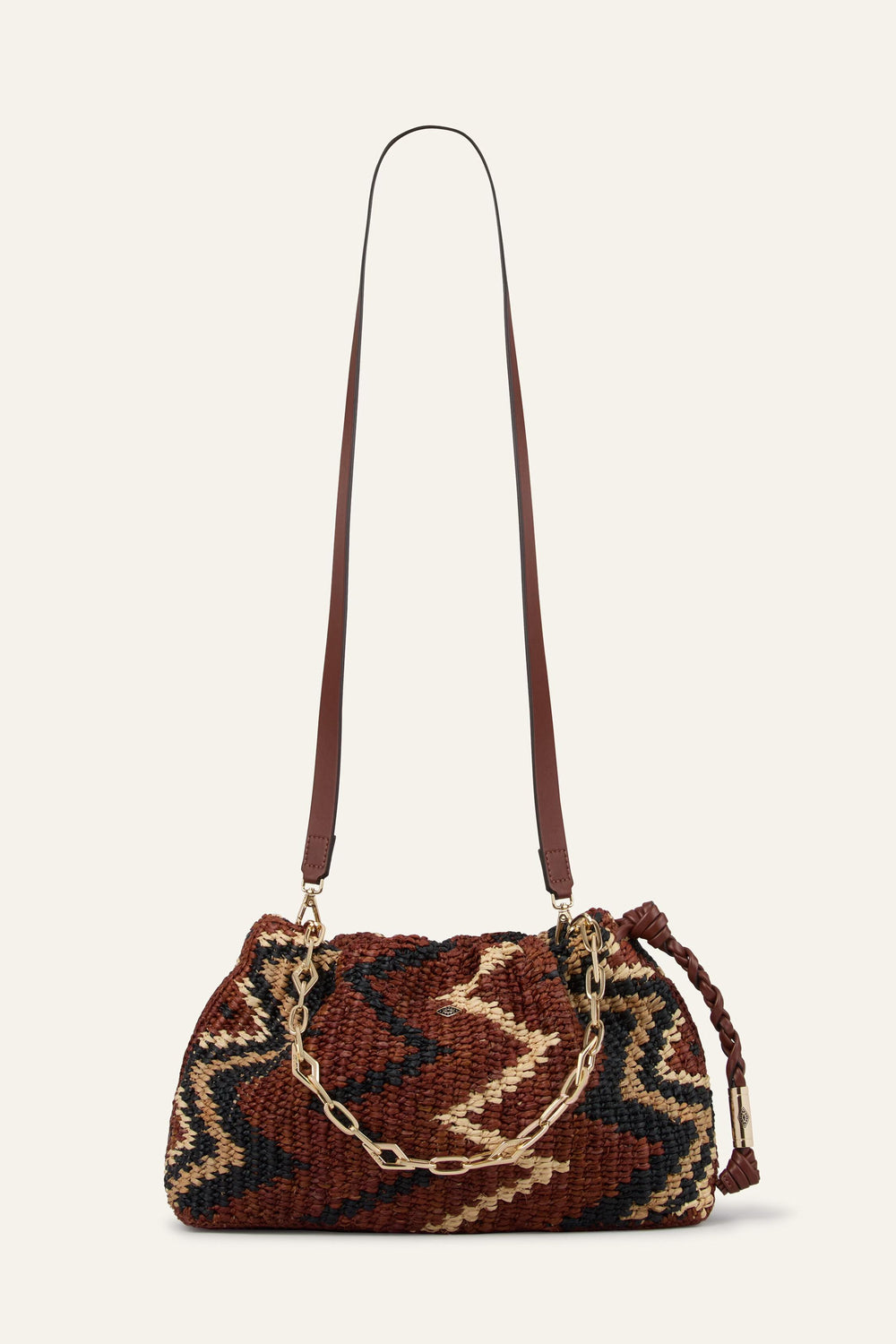 Tribal-Inspired Raffia Clutch June Multicolored