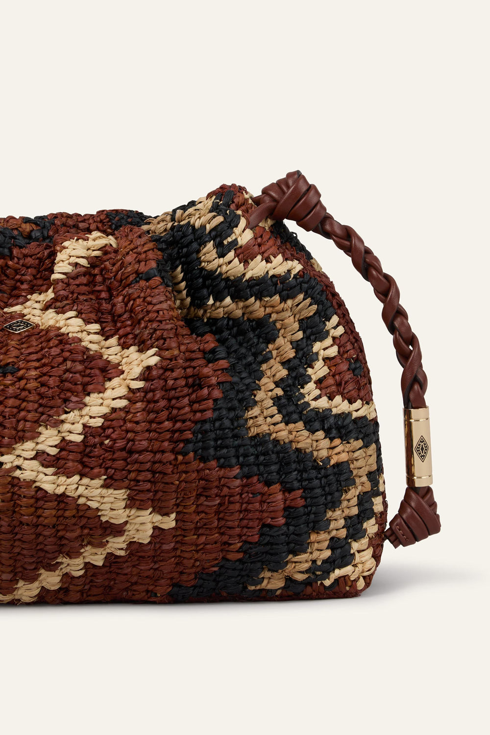 Tribal-Inspired Raffia Clutch June Multicolored