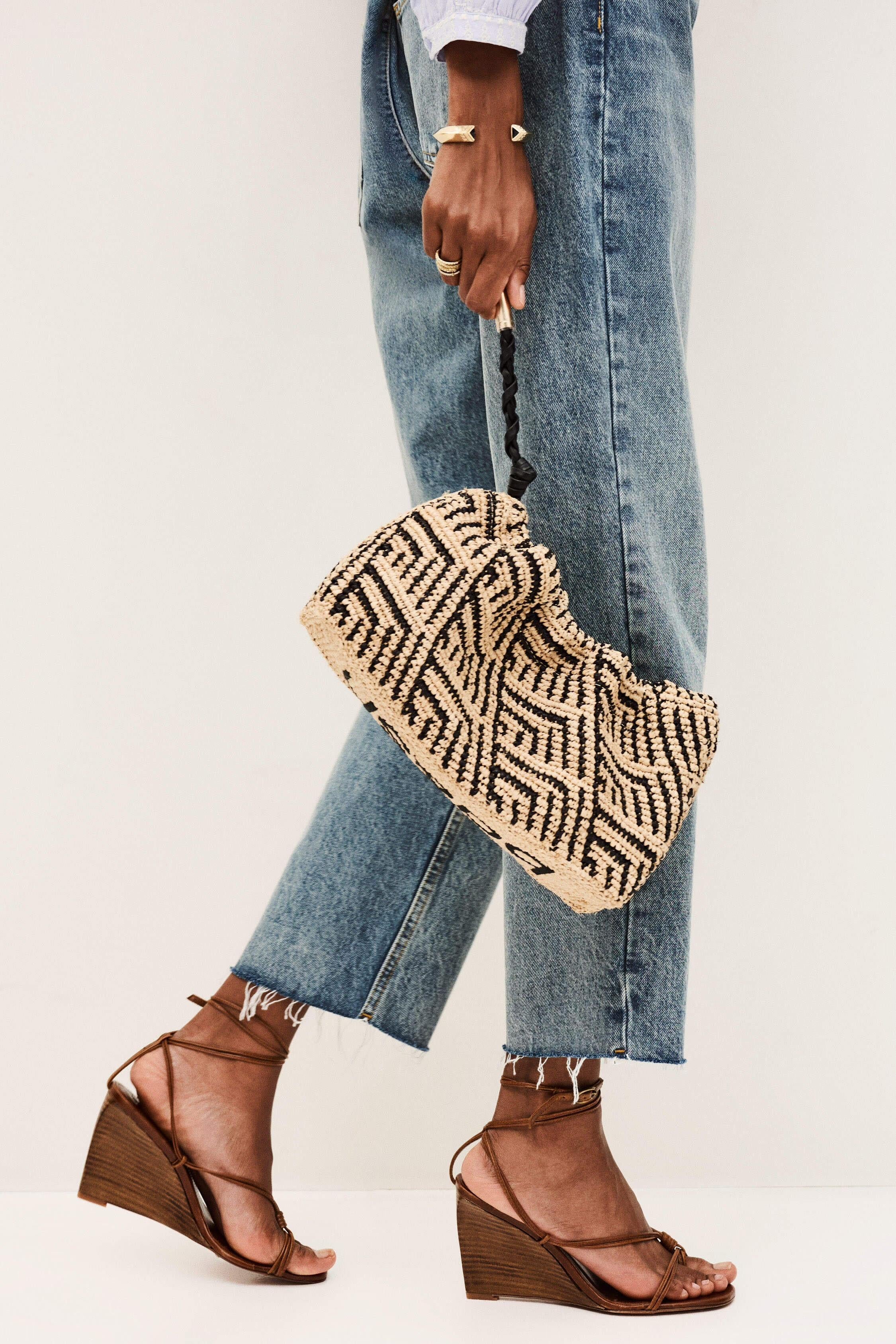 Raffia Bag June Black