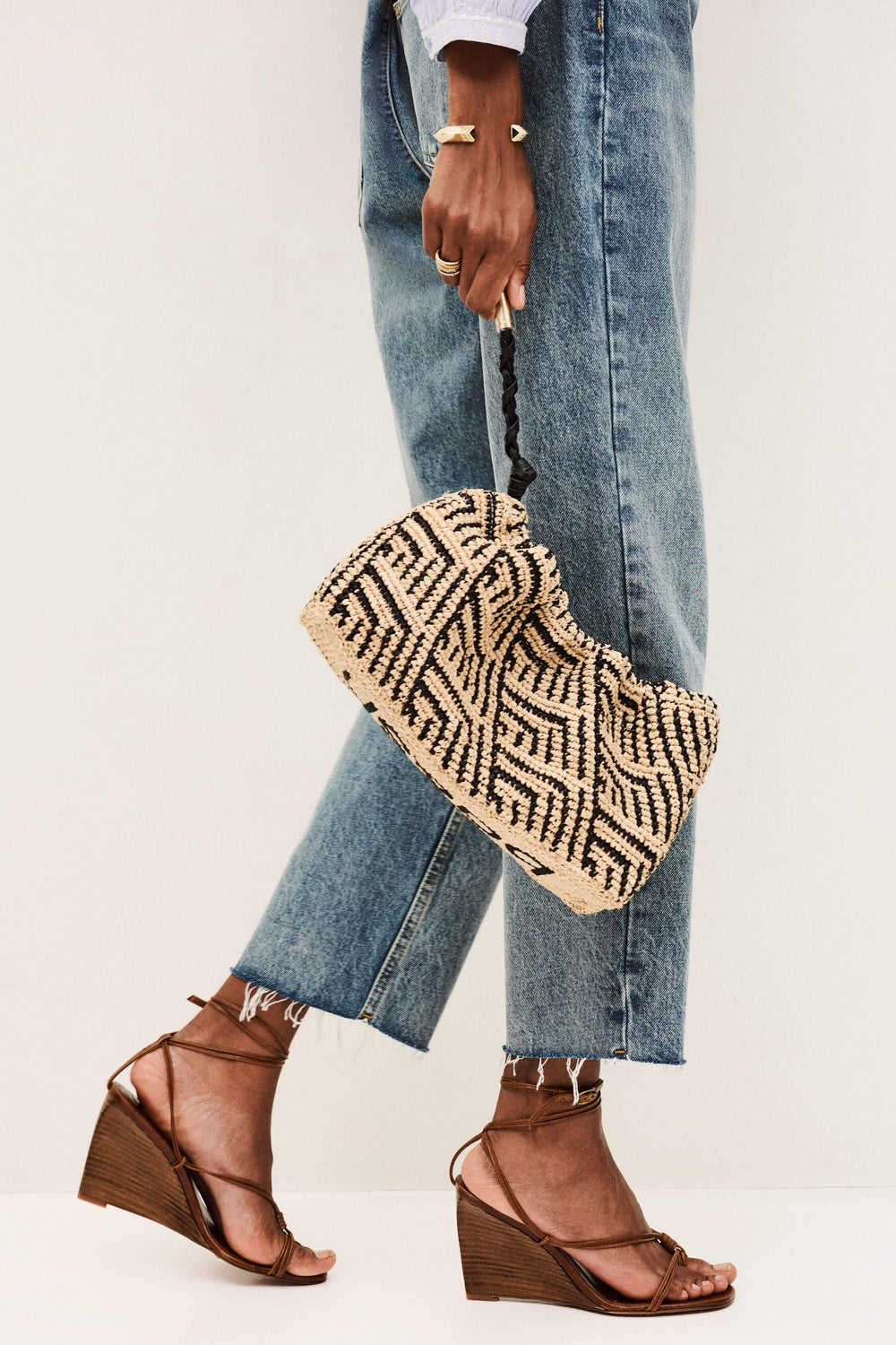Raffia Bag June Black