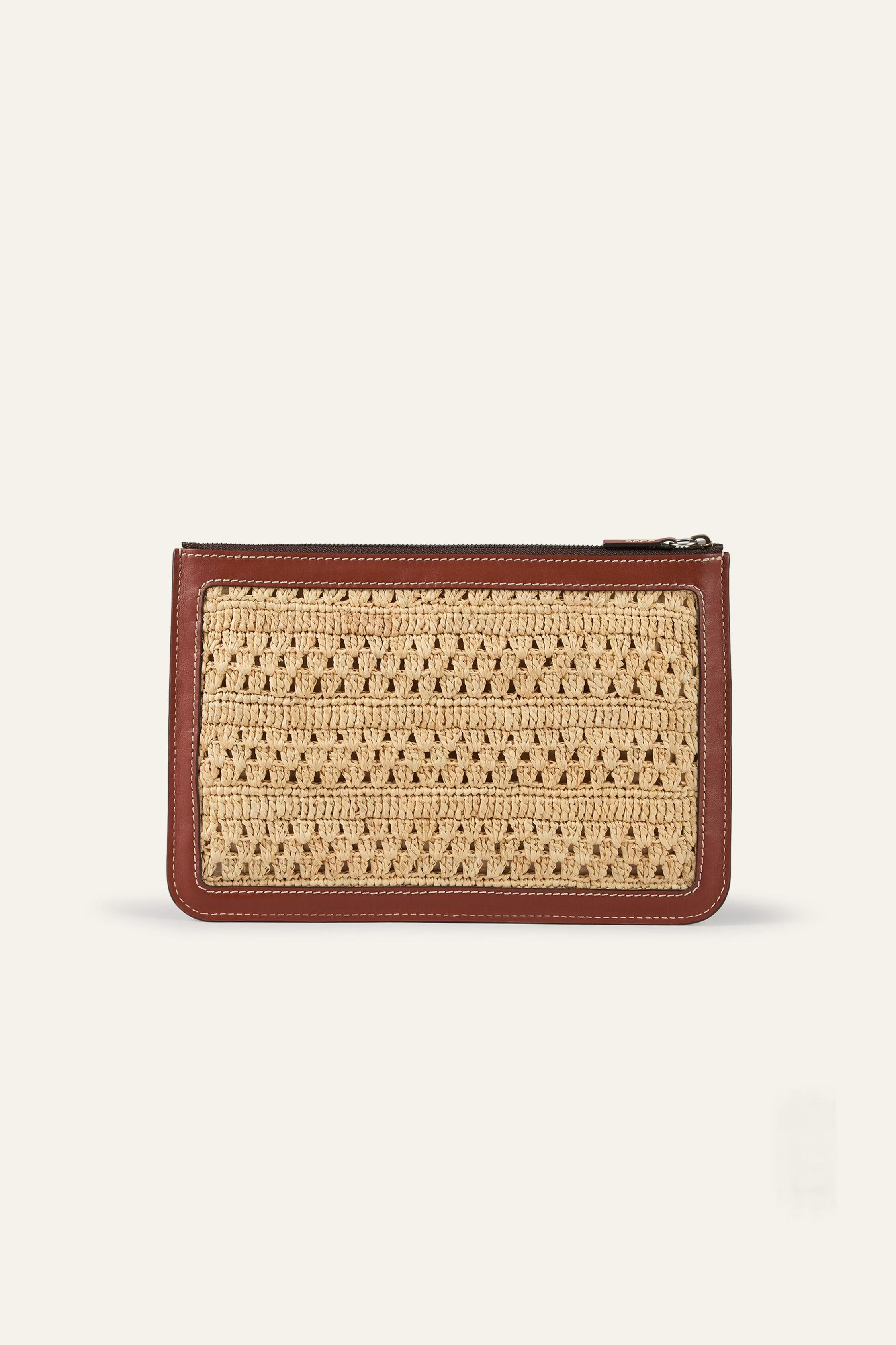 Woven Raffia Clutch Youyou Brown