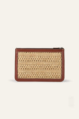 Woven Raffia Clutch Youyou Brown