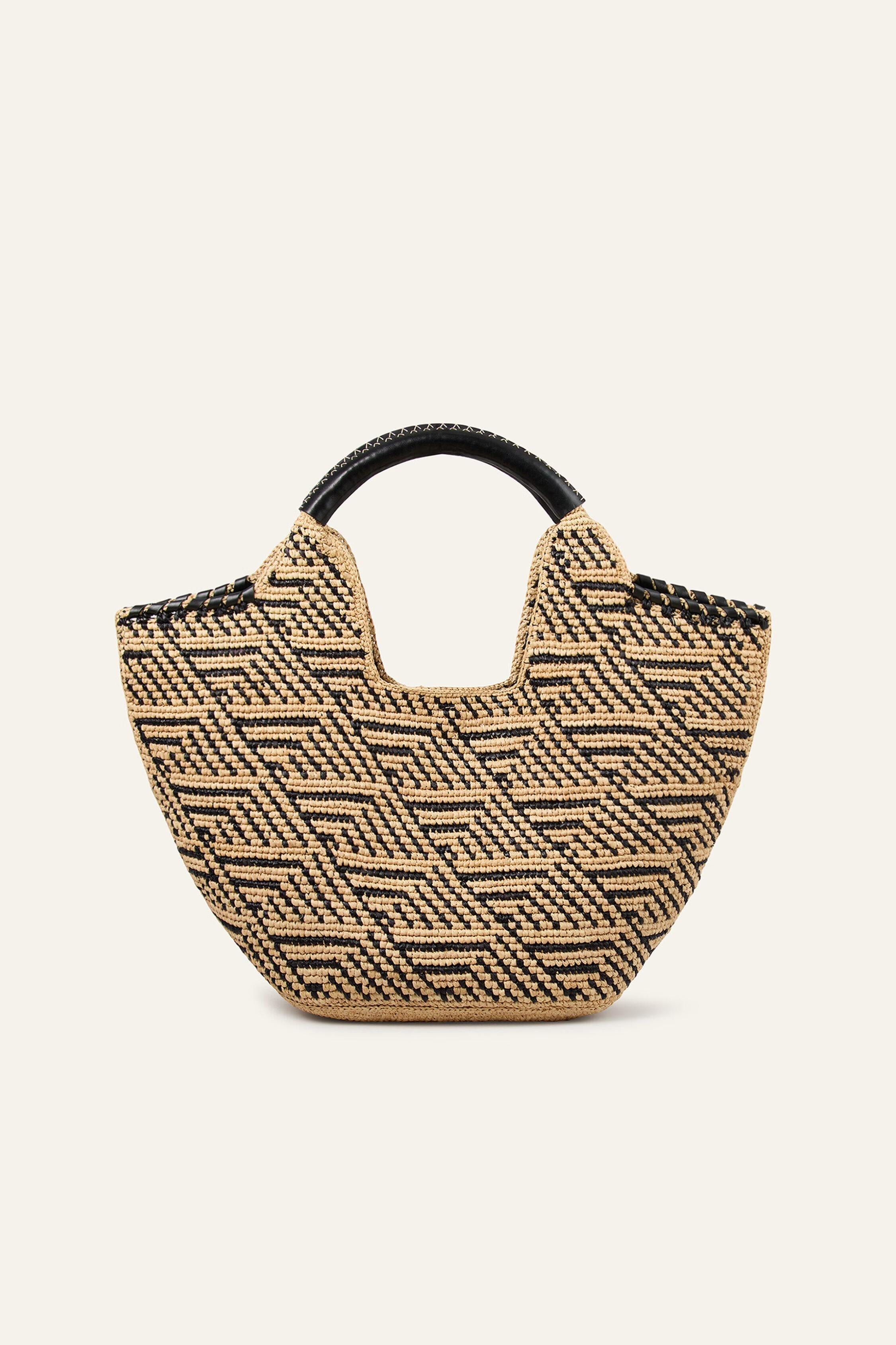 Large Raffia Basket Ophelia Black