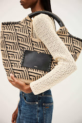 Large Raffia Basket Ophelia Black