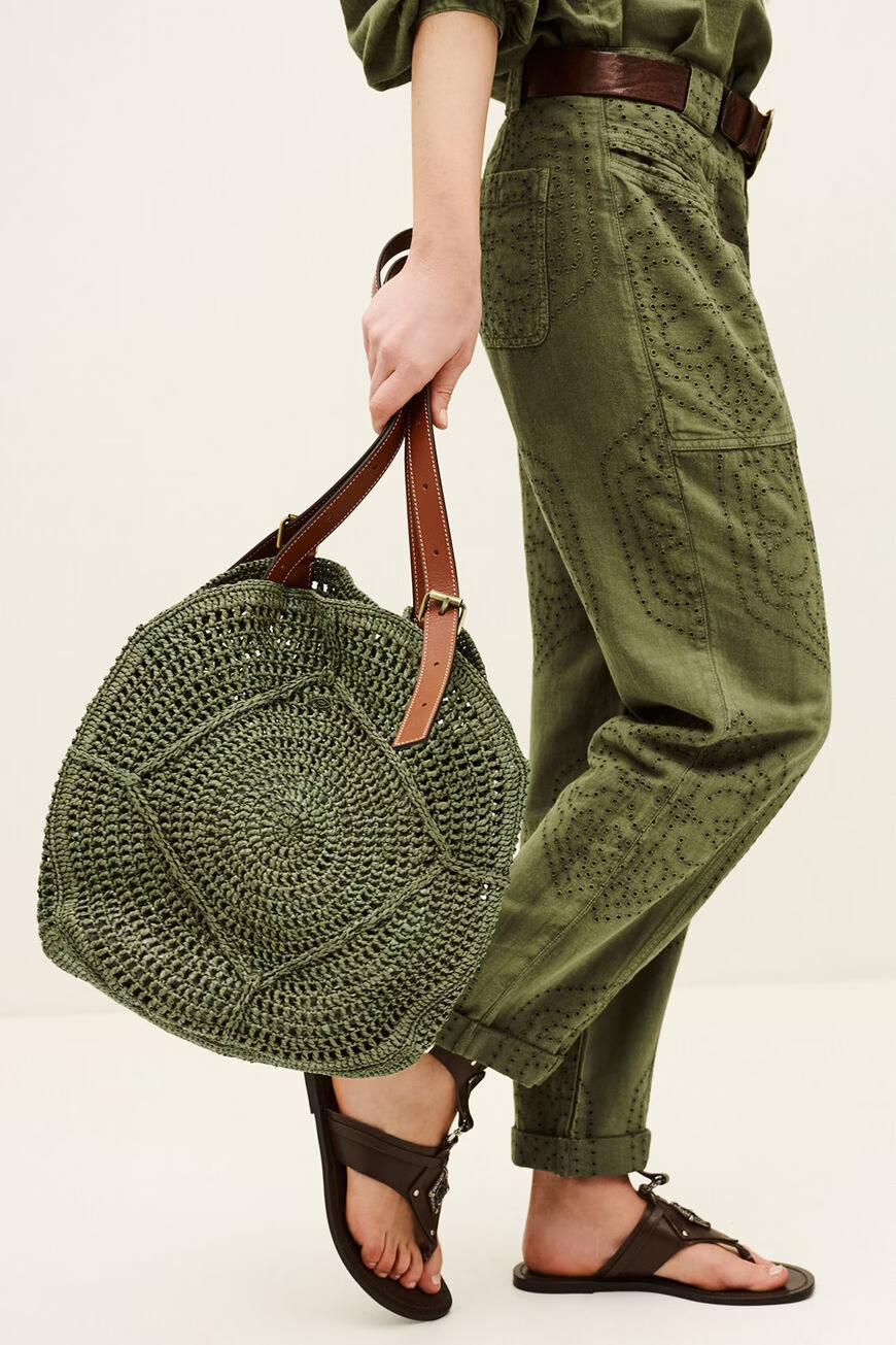 Raffia Straw Bag Palma Green