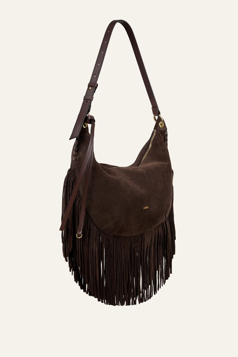 Fringed Hobo Bag Franges Brown
