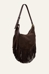 Fringed Hobo Bag Franges Brown