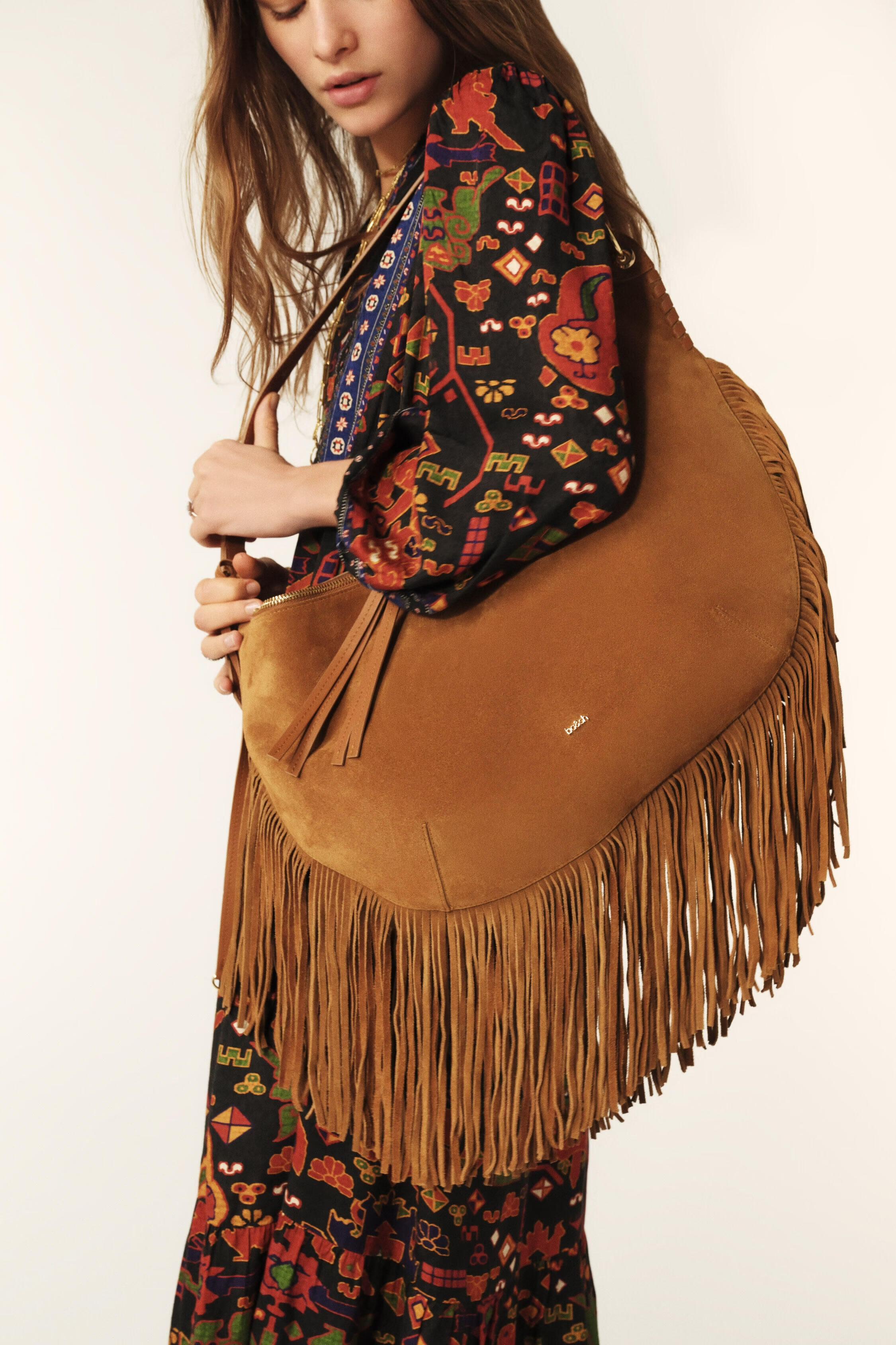 Fringed Bag Swing Brown