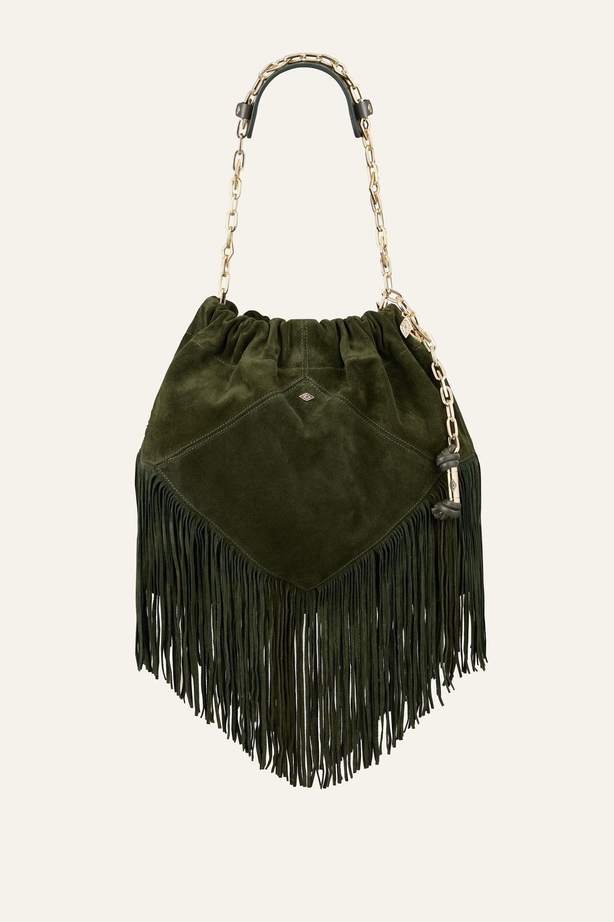 Fringed Suede Bag June Green