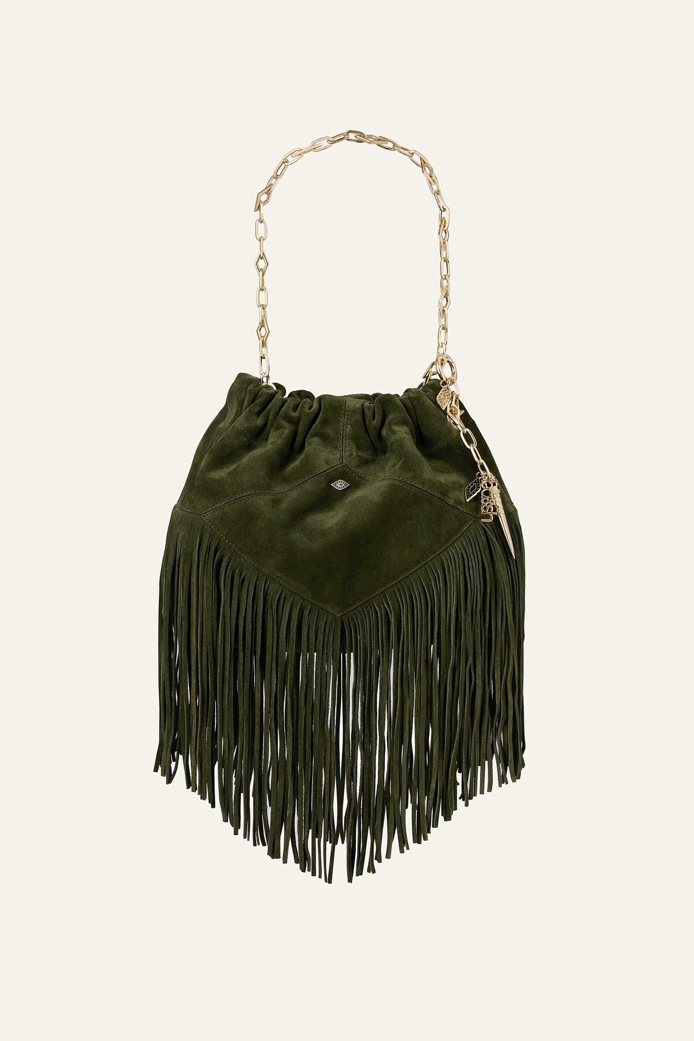 Mini Suede Bag June Green