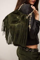 Mini Suede Bag June Green