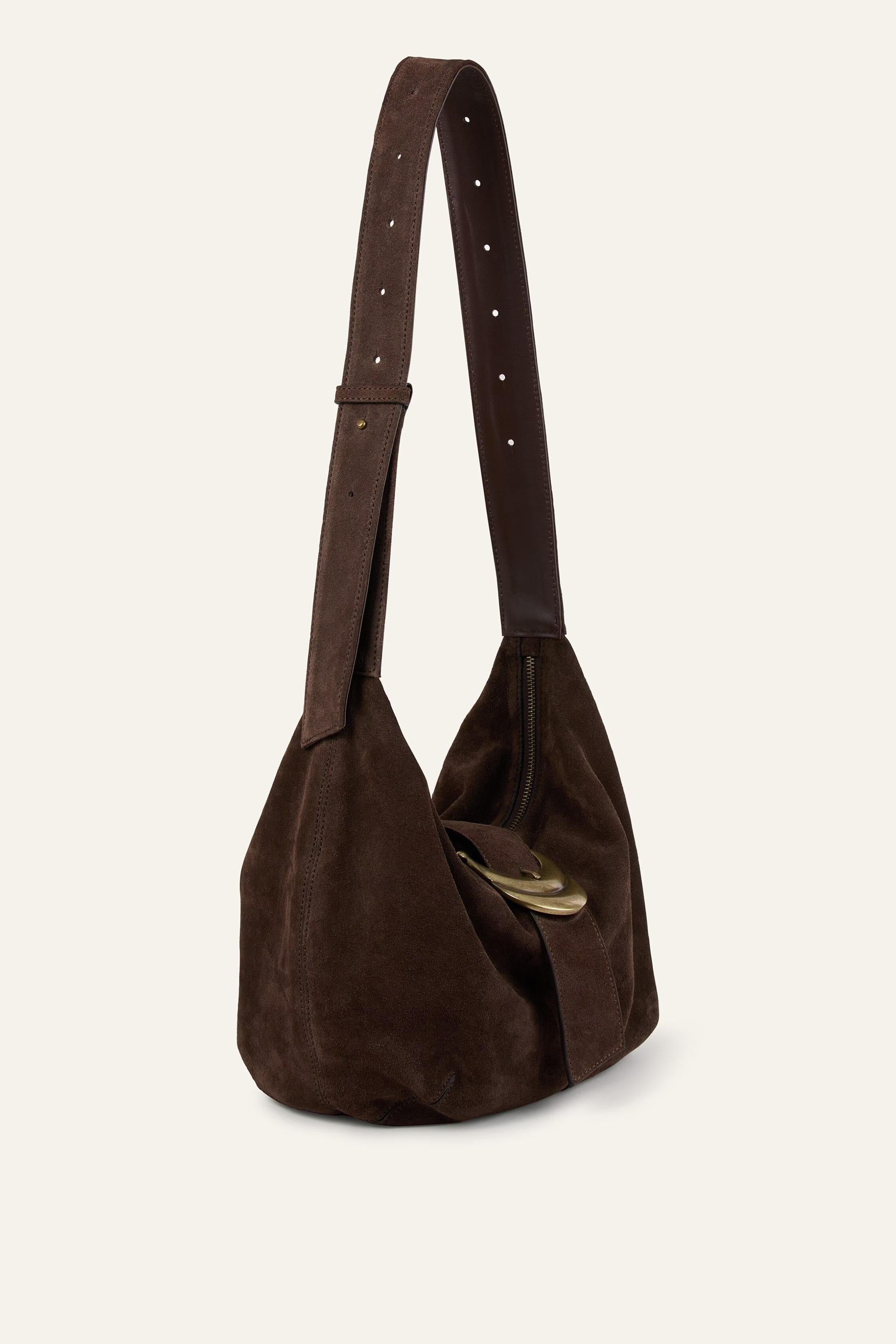 Suede Hobo Bag Youyou Brown
