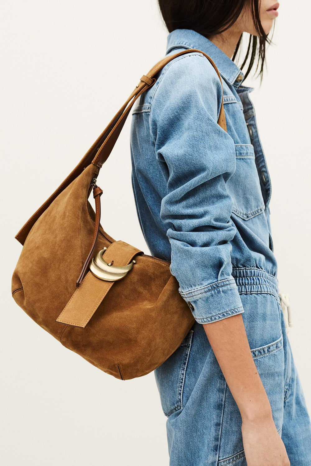 Suede Hobo Bag Youyou Brown