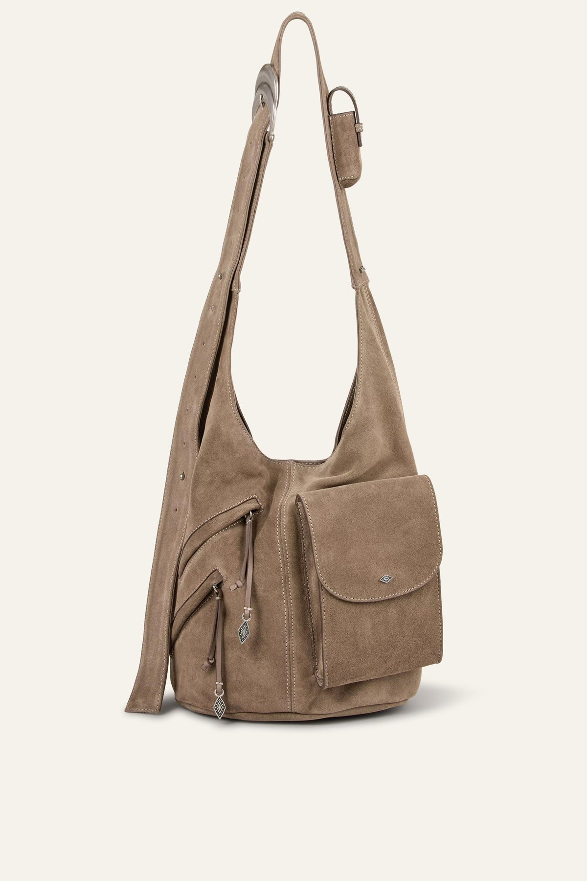 Suede Bucket Bag Youyou Gray