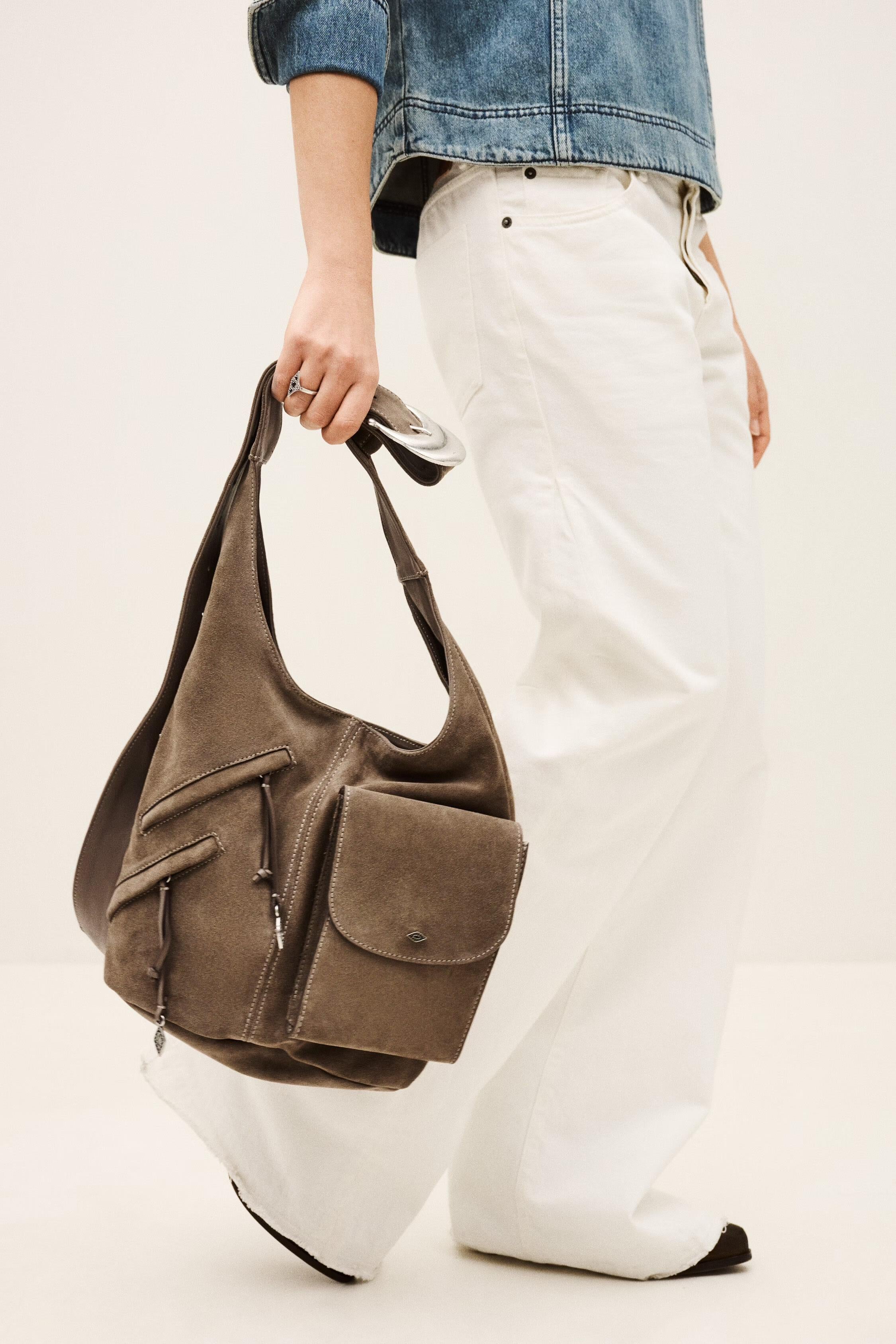 Suede Bucket Bag Youyou Gray