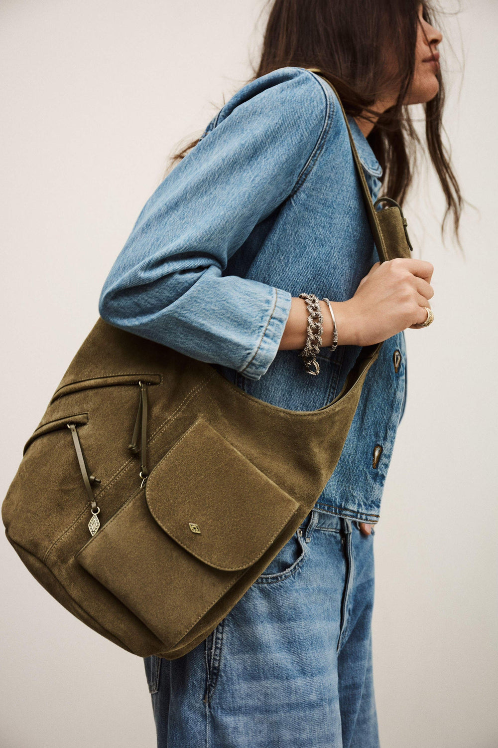 Multi-Pocket Bucket Bag Youyou Green