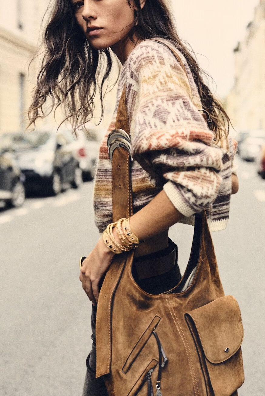 Multi-Pocket Bucket Bag Youyou Brown