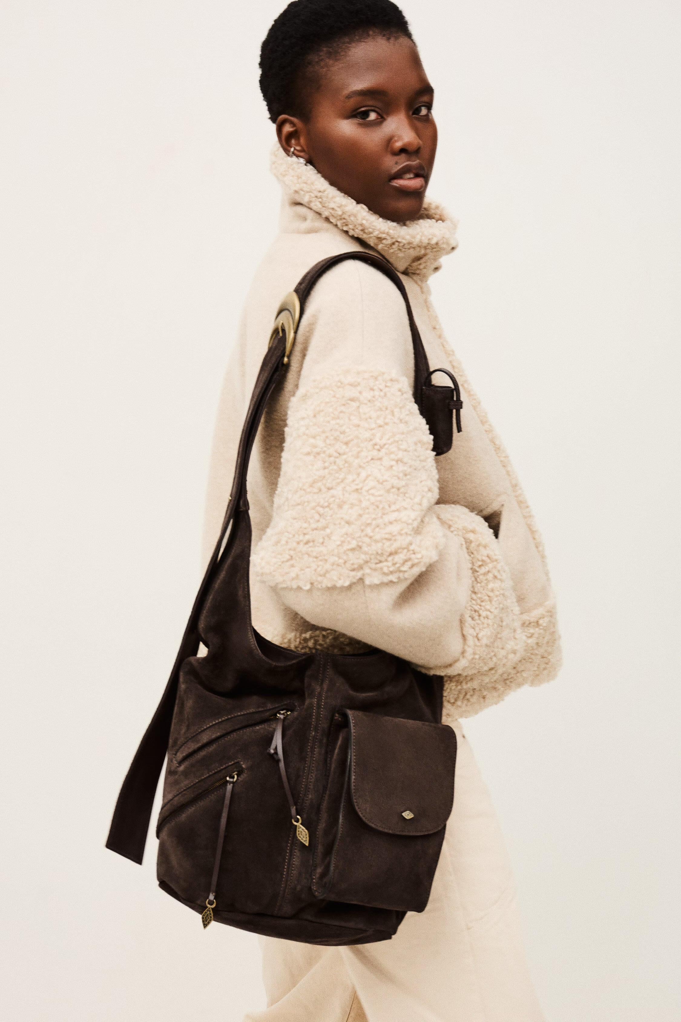 Multi-Pocket Bucket Bag Youyou Brown