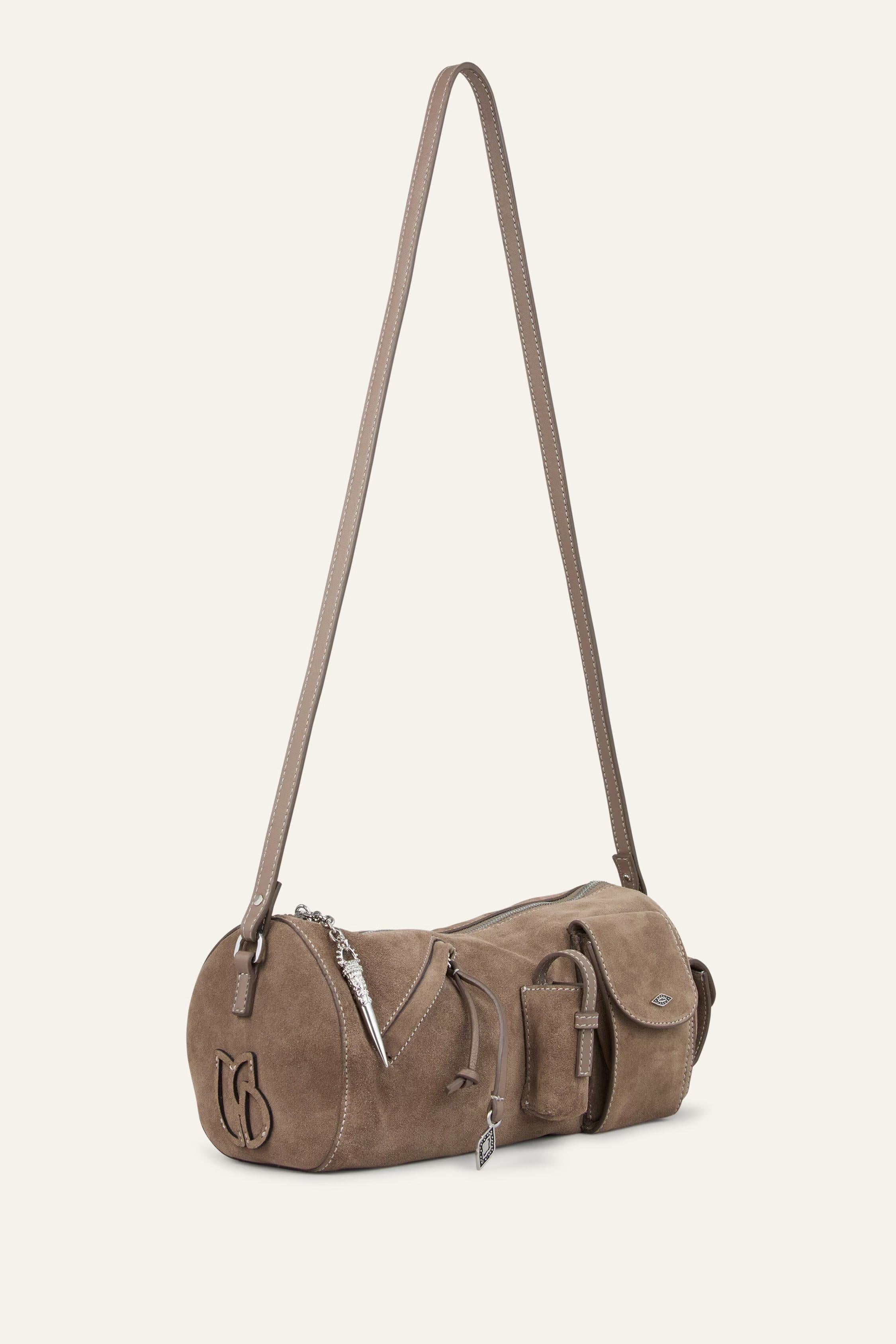Suede Baguette Bag Beni Gray