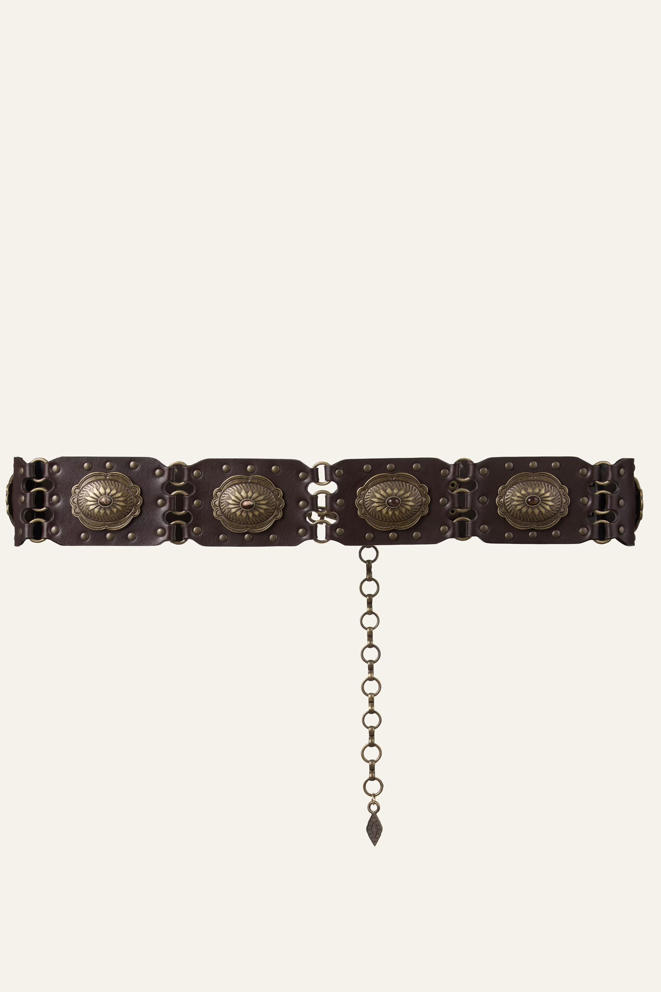 Western Leather Belt Besty Brown
