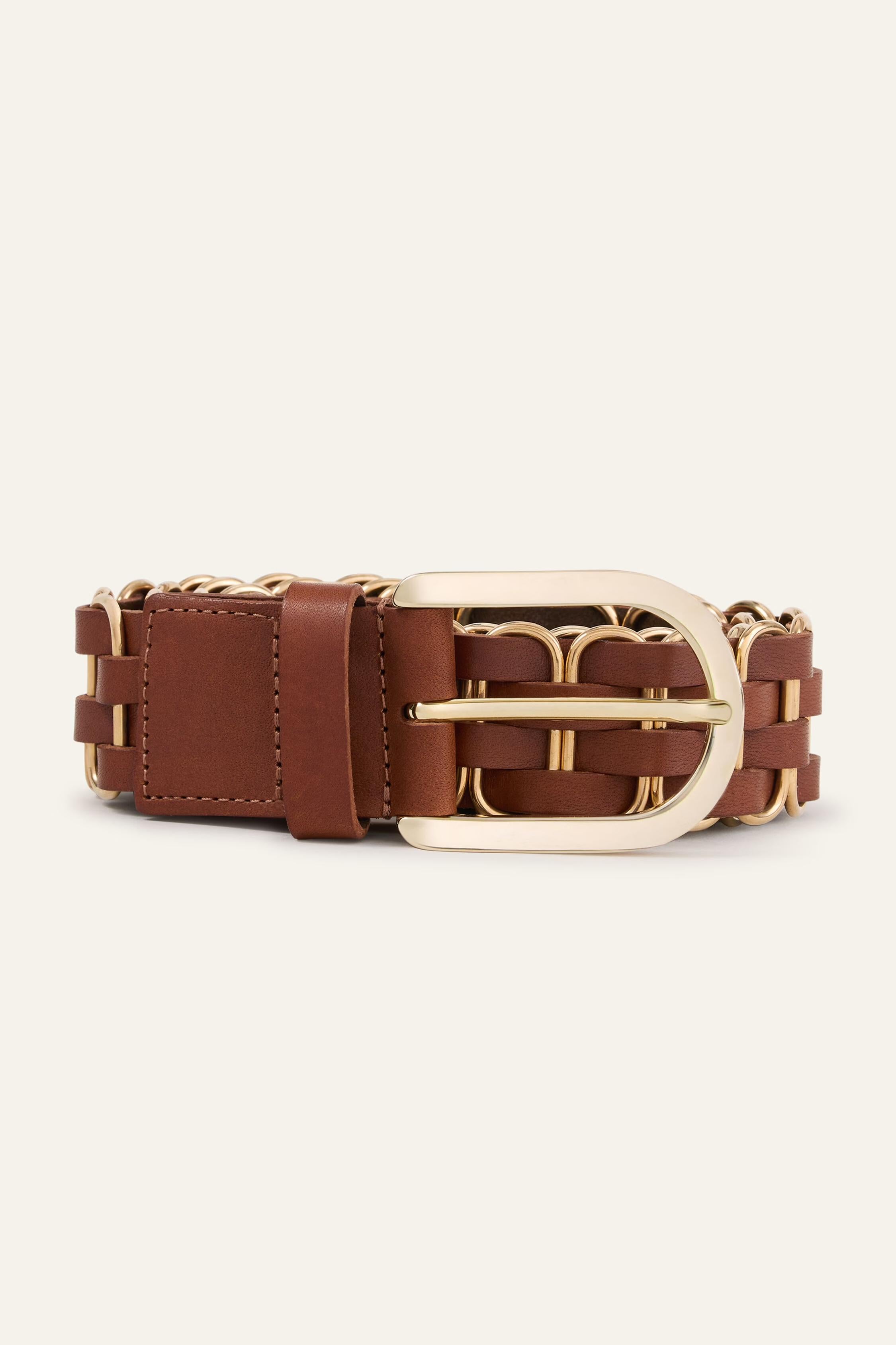 Braided Leather Belt Beck Brown