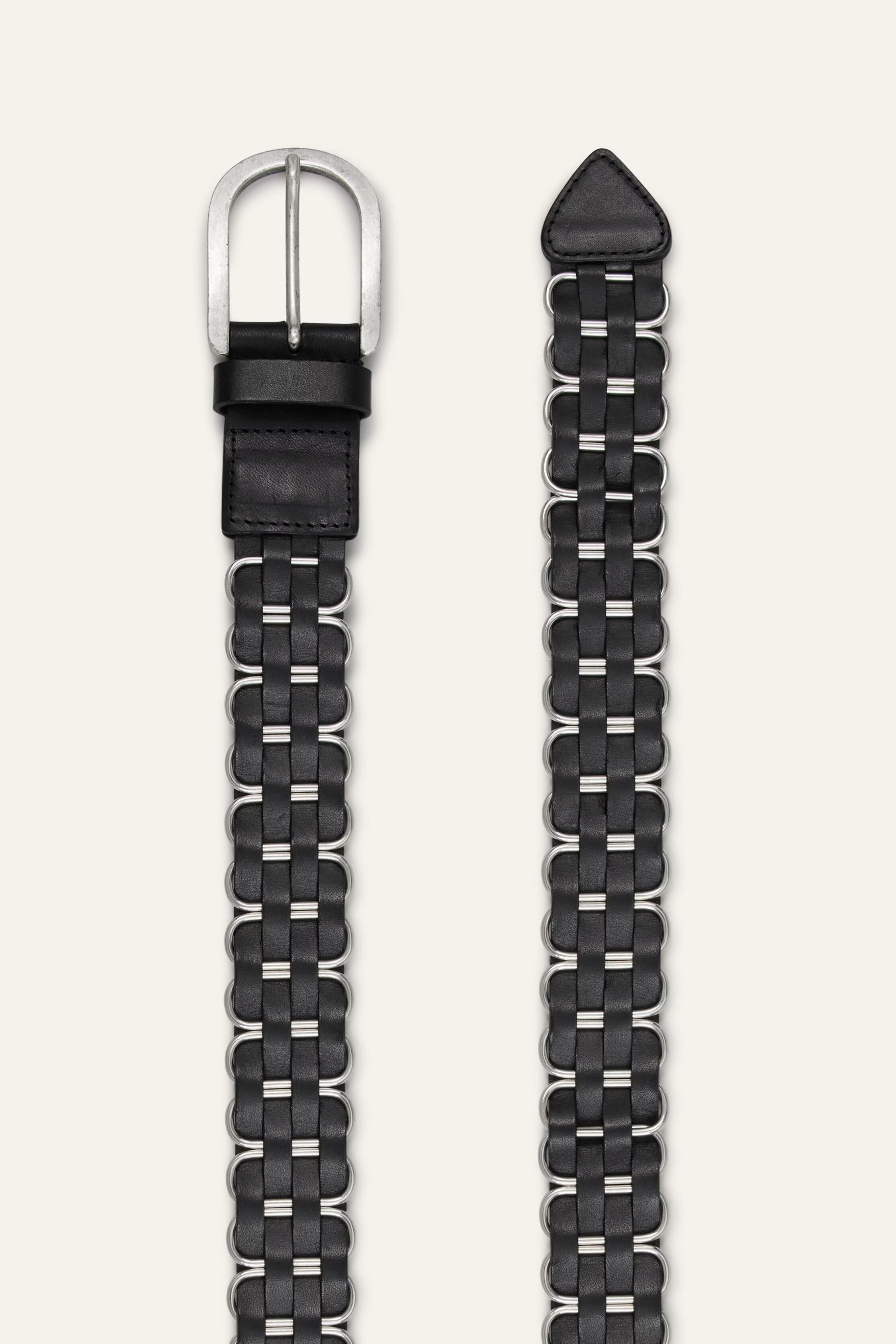 Braided Leather Belt Beck Black