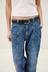 Braided Leather Belt Beck Black