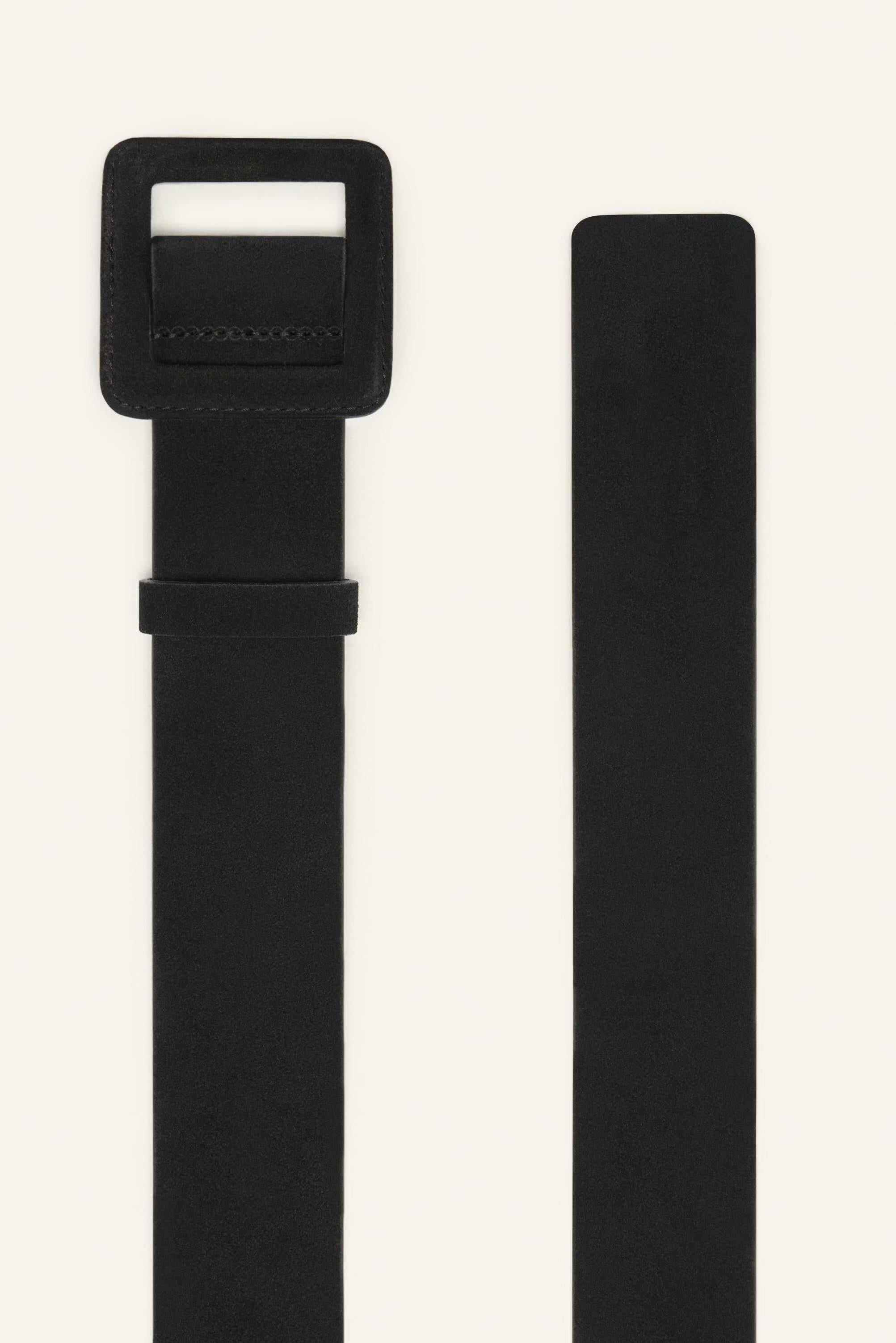Suede Square Buckle Belt Betty Black