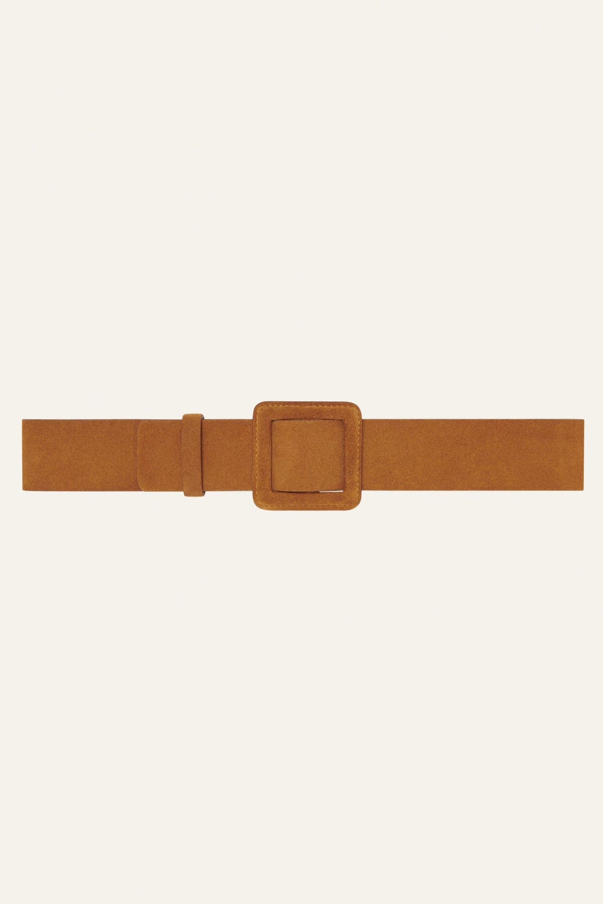 Suede Square Buckle Belt Betty Brown