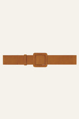 Suede Square Buckle Belt Betty Brown
