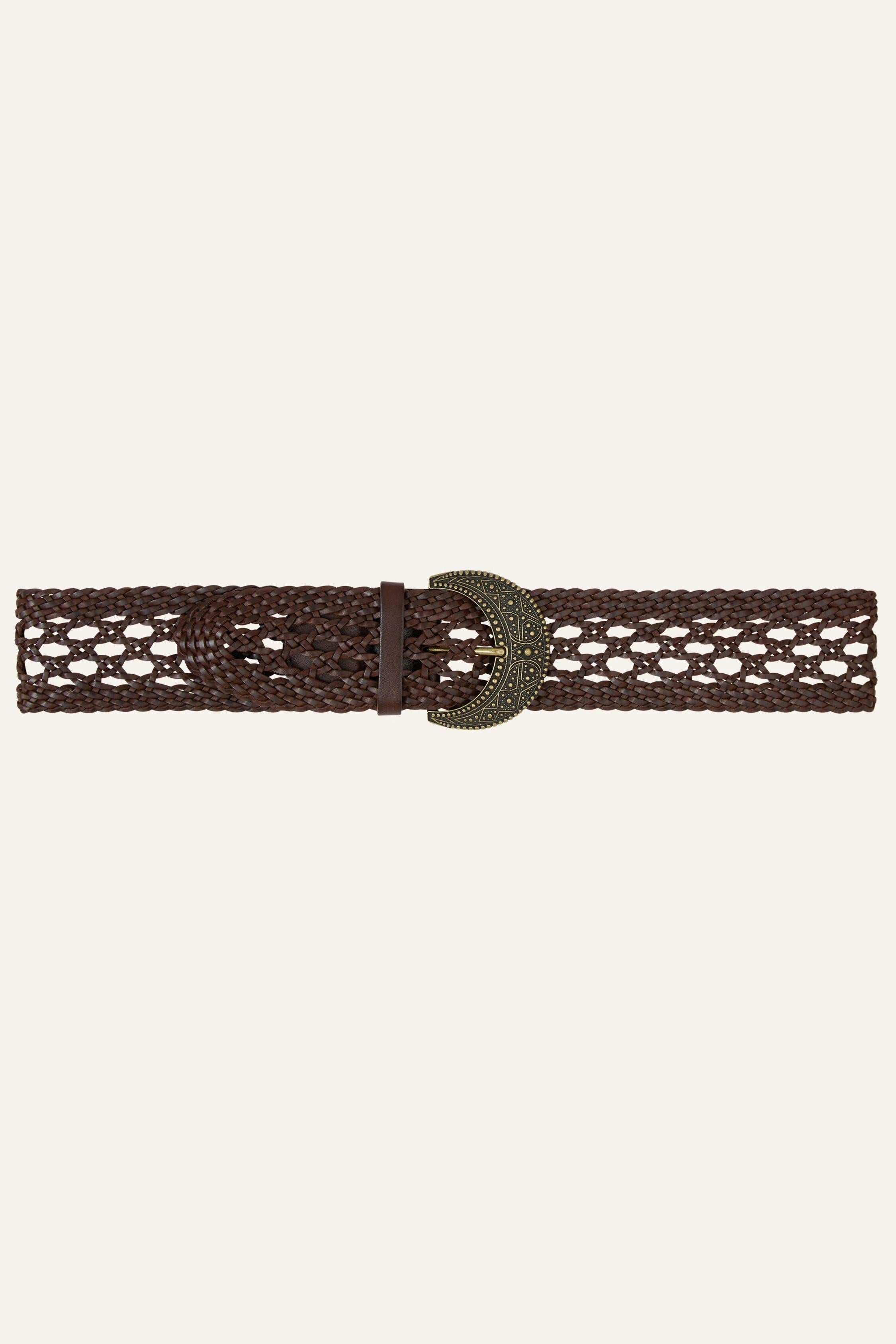 Braided Leather Belt Balmy Brown