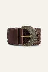 Braided Leather Belt Balmy Brown