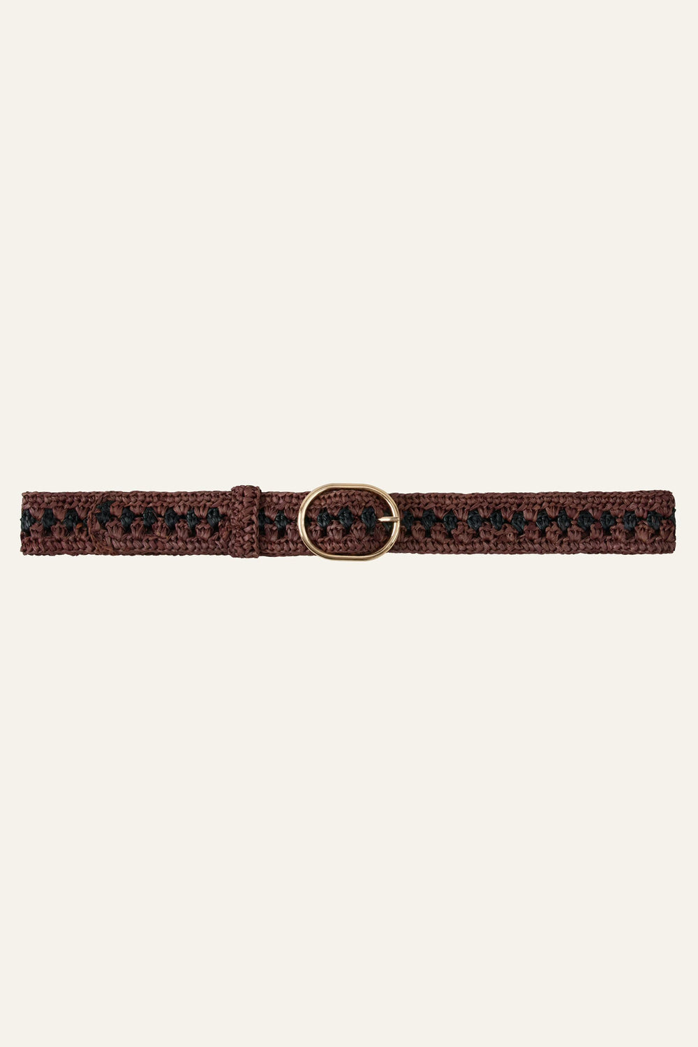 Woven Raffia Belt Raphia Brown