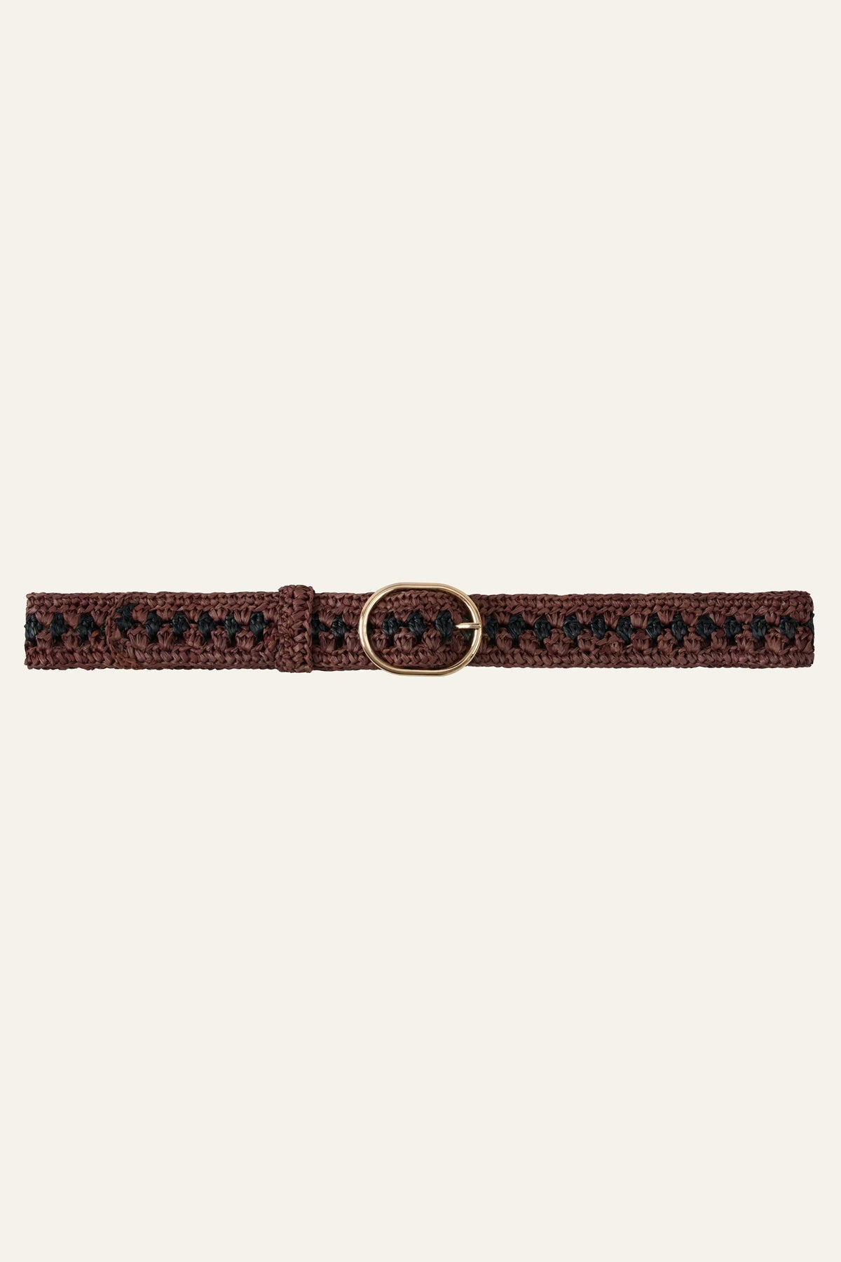 Woven Raffia Belt Raphia Brown