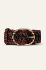 Woven Raffia Belt Raphia Brown