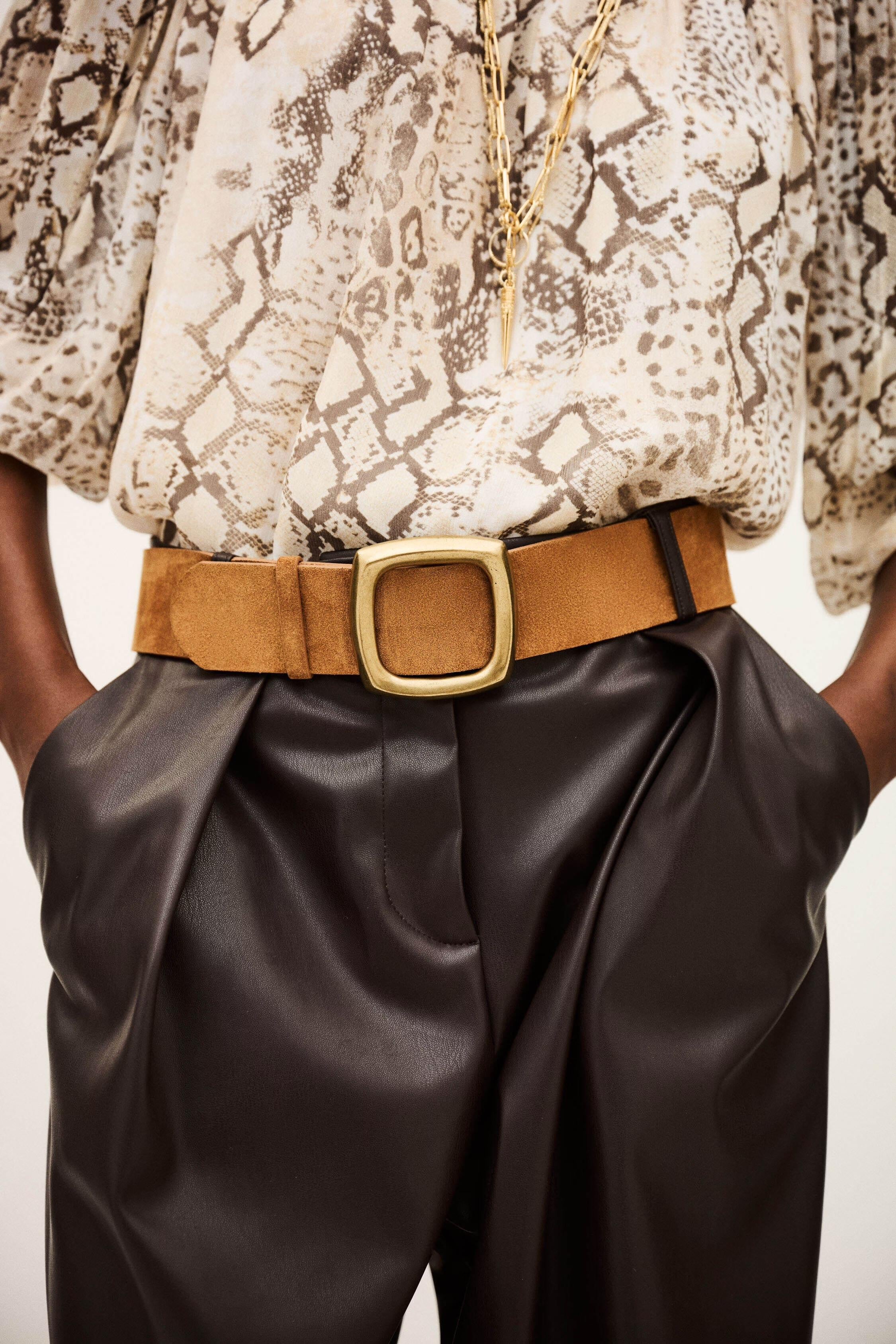 Wide Belt Bianca Brown