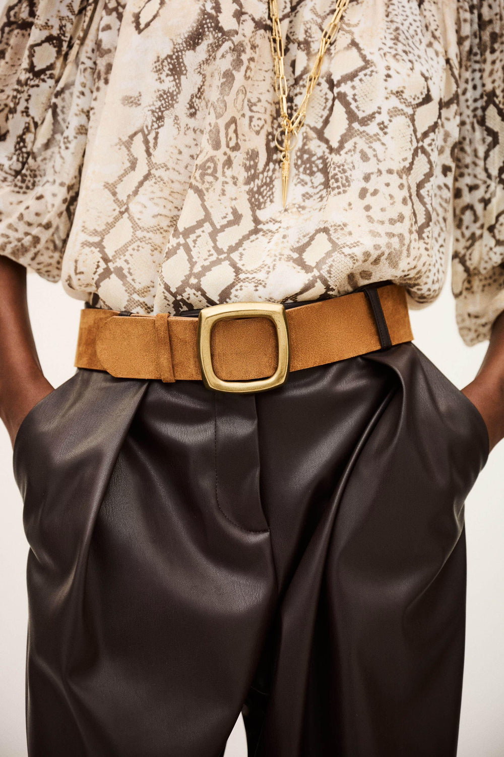 Wide Belt Bianca Brown