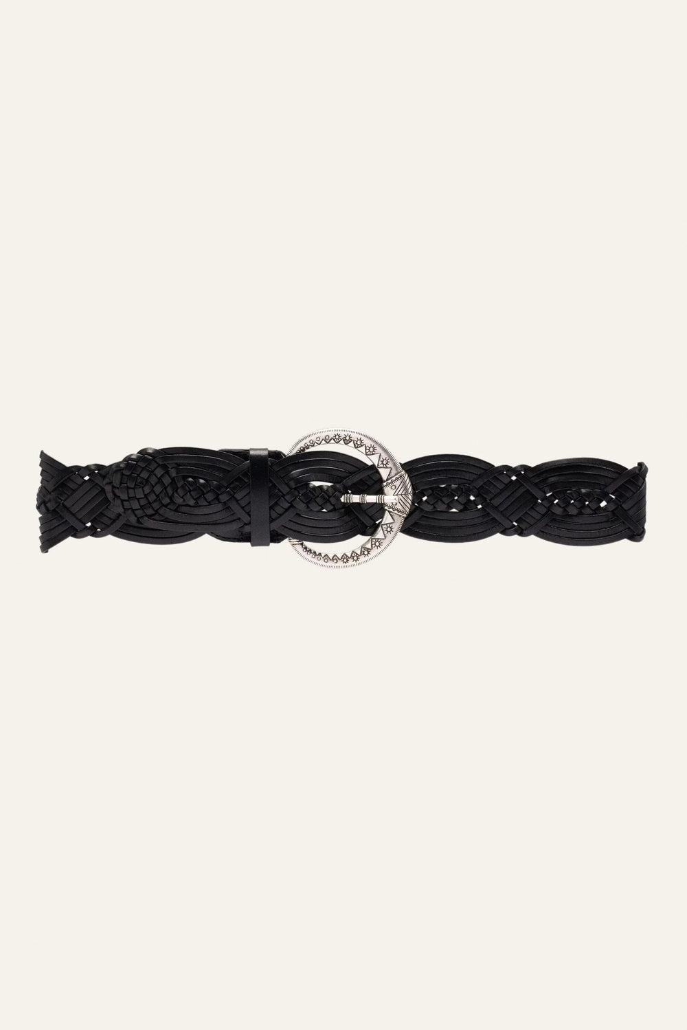 Wide Braided Belt Brew Black